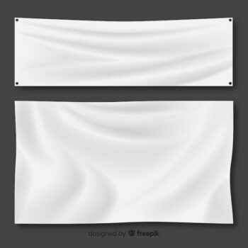 Free Vector | White fabric banner set