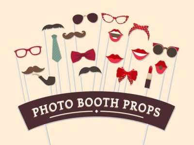Free Vector | Woman accessories photo booth props vector