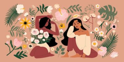 Free Vector | Women with flowers illustration