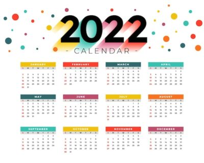 Modern 2022 new year calendar design template | Free Download