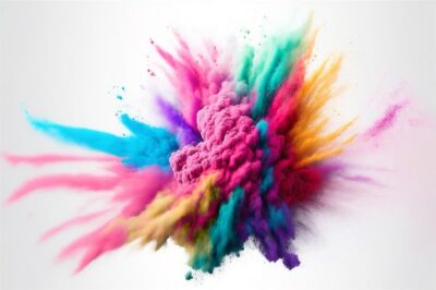 Free Photo | Colorful mixed rainbow powder explosion isolated on white background