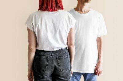 Free Photo | Man and woman in white t-shirt jeans