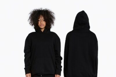 Free Photo | Portrait of young adults wearing hoodie mockup
