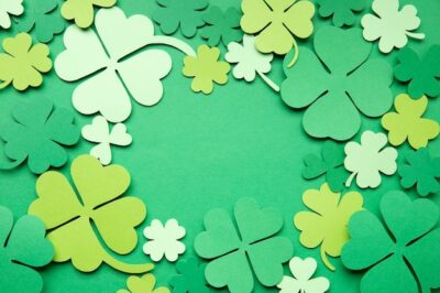 Free Photo | St. patrick' s day with clovers above view