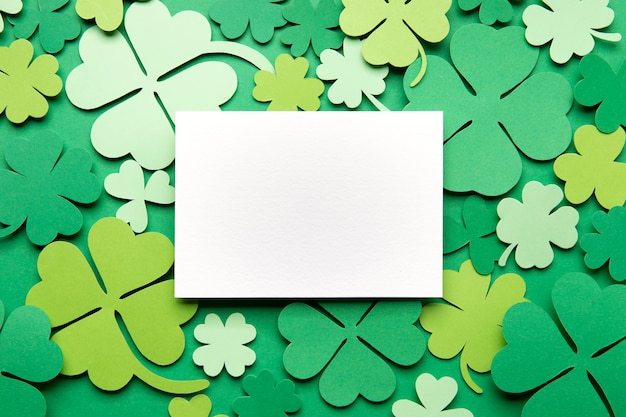 Free Photo | St. patrick' s day with clovers flat lay