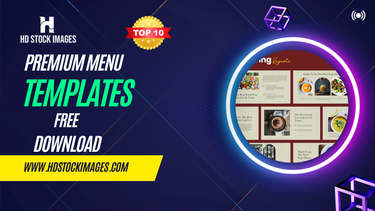 Top 10 Premium Menu Keynote Templates Free Download