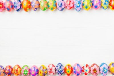 Free Photo | Collection of colored eggs on edges