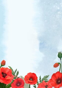 Free Photo | Hand drawn poppies with a blue background
