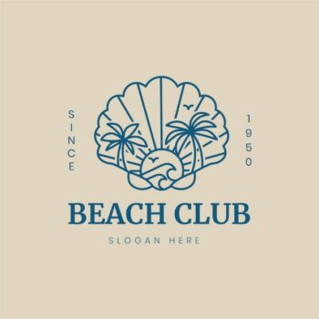 Free Vector | Beach club logo template