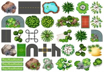 Free Vector | Collection of outdoor nature themed objects and plant elements