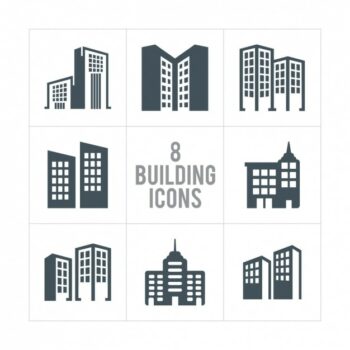 Free Vector | Eight building icons