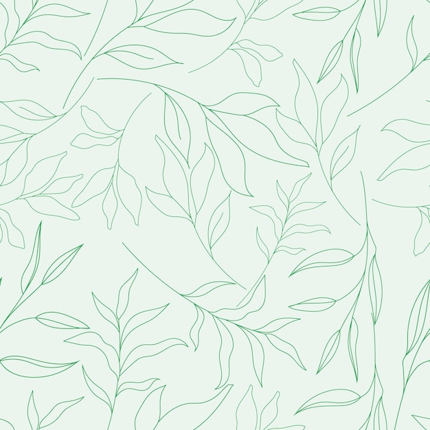 Free Vector | Elegant monoline floral seamless pattern design