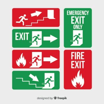 Free Vector | Exit sign collection in flat style