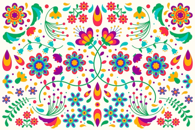 Free Vector | Flat design colorful mexican wallpaper concept