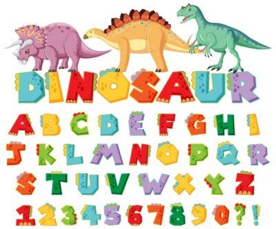 Free Vector | Font design for dinosaur alphabets