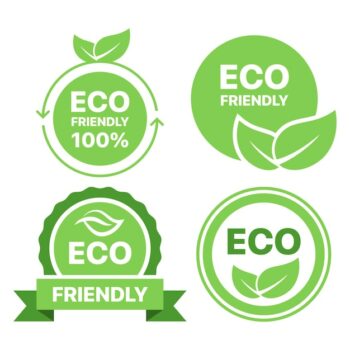 Free Vector | Green circular eco friendly labels