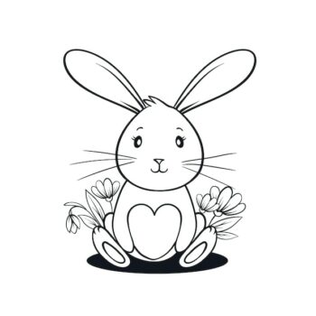 Free Vector | Hand drawn bunny outline illustration