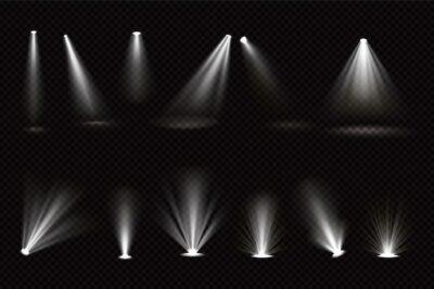 Free Vector | Light beams from spotlights and floor projectors isolated