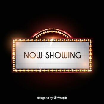 Free Vector | Now showing realistic retro theatre sign