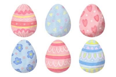 Free Vector | Watercolor style easter day egg collection