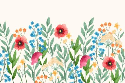 Free Vector | Watercolor wildflowers background
