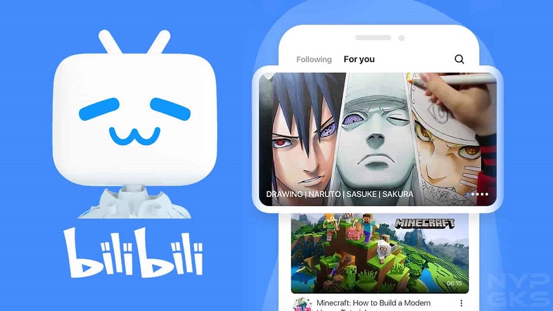 This image shows Bilibili a video sharing website.