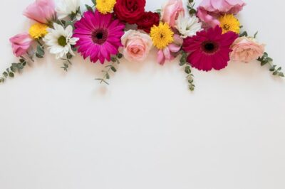 Free Photo | Flat lay of gorgeous flowers arrangement