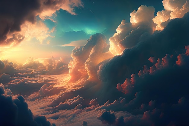 Free Photo | Sky over the clouds cinematic clouds wallpaper 4