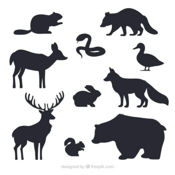 Free Vector | Animals silhouettes collection