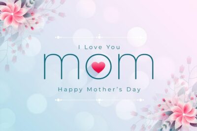 Free Vector | Beautiful happy mother's day flower greeting design
