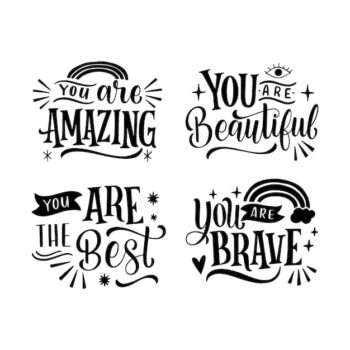 Free Vector | Black lettering dignity stickers