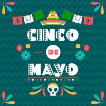 Free Vector | Cinco de mayo with mexican flag and skull