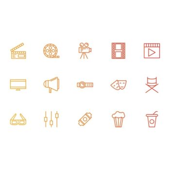 Free Vector | Cinema and media icons