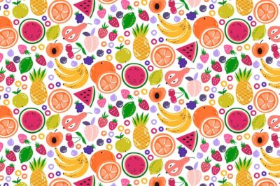 Free Vector | Creative colorful fruity pattern background