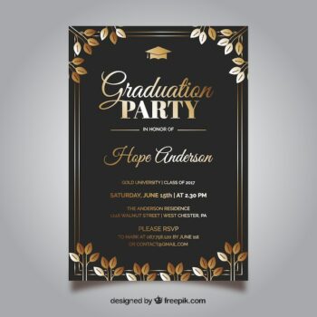Free Vector | Elegant graduation invitation template