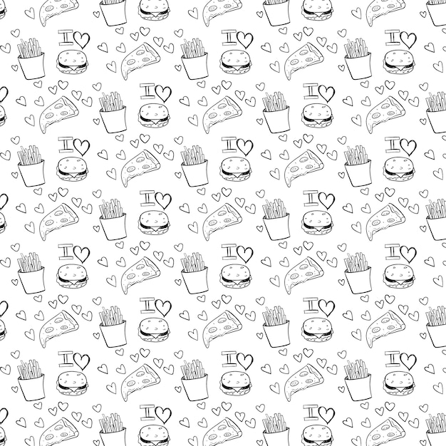 Free Vector | Fast food pattern