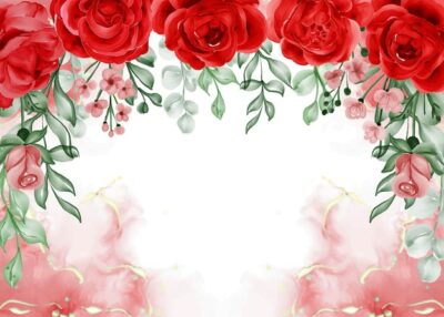 Free Vector | Freedom rose red flower frame background with white space