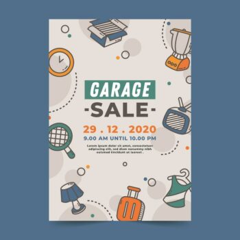Free Vector | Garage sale poster template theme