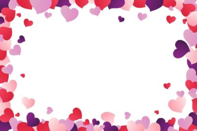 Free Vector | Gradient hearts border and frame