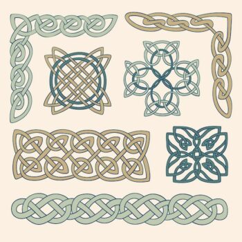 Free Vector | Hand drawn celtic borders ornament collection