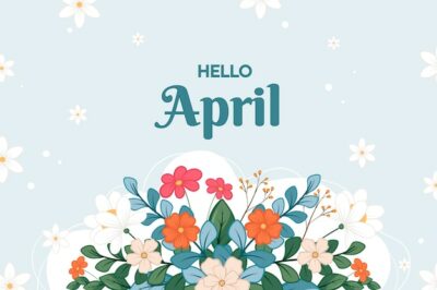 Free Vector | Hand drawn hello april banner and background