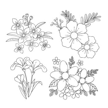Free Vector | Hand-drawn spring flowers collection