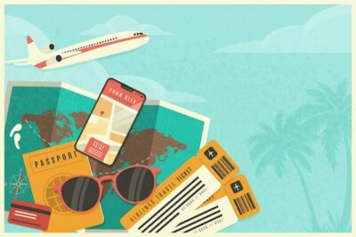 Free Vector | Hand drawn travel background