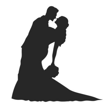 Free Vector | Hand drawn wedding couple silhouette