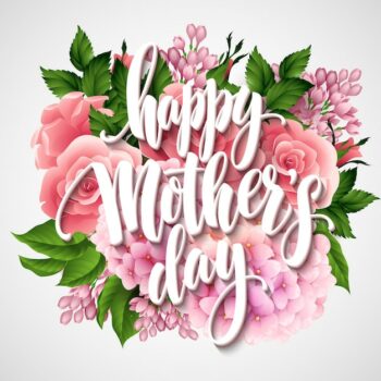 Free Vector | Happy mothers day lettering card. greetimng card with flower.