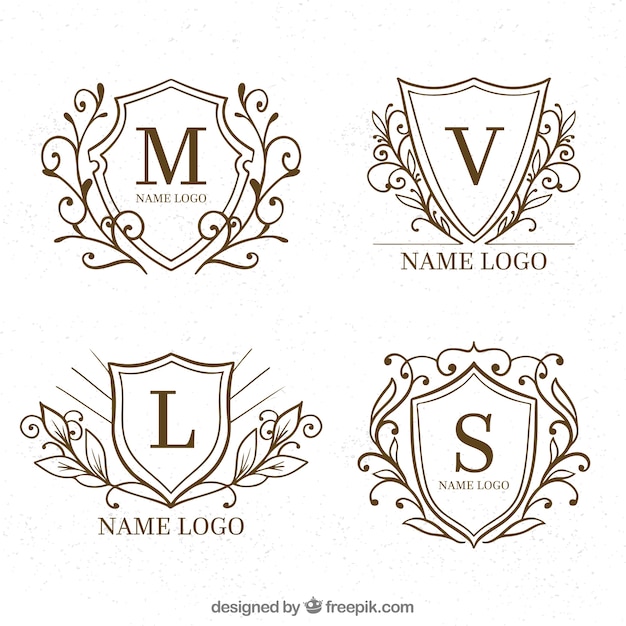 Free Vector | Logos collection with vintage and luxury style