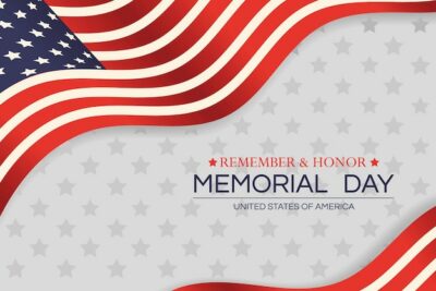 Free Vector | Memorial day american celebration card