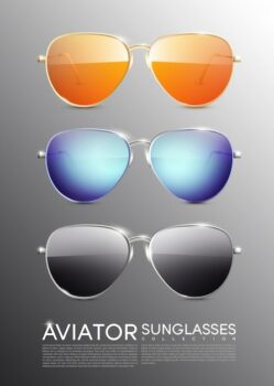 Free Vector | Modern aviator sunglasses set