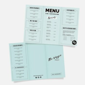 Free Vector | Monochrome blue healthy food restaurant menu