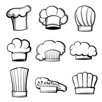 Free Vector | Outline chef hats and toques set